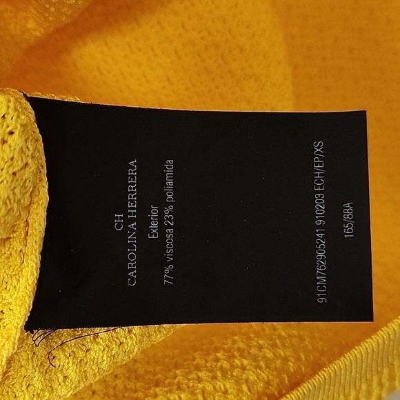 Carolina Herrera Ribbed Knit Yellow Sweater Top Size XS - Picture 9 of 17